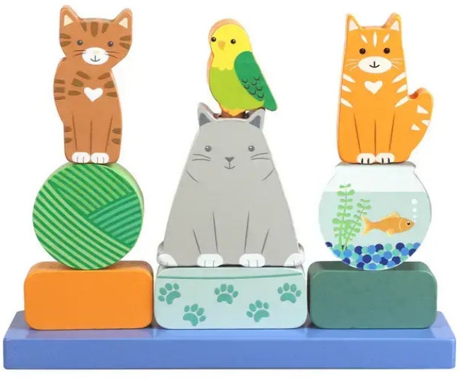 Jucărie din lemn Orange Tree Toys - Kitty Stacker, pisicuțe