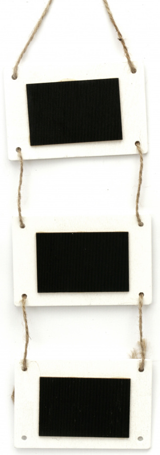 Semne din lemn Em Art - 9 x 6 x 0.45 cm, albe