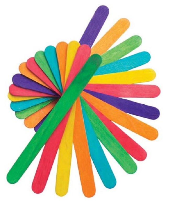 Bete din lemn colorate Foska - 50 bucati, 15 cm