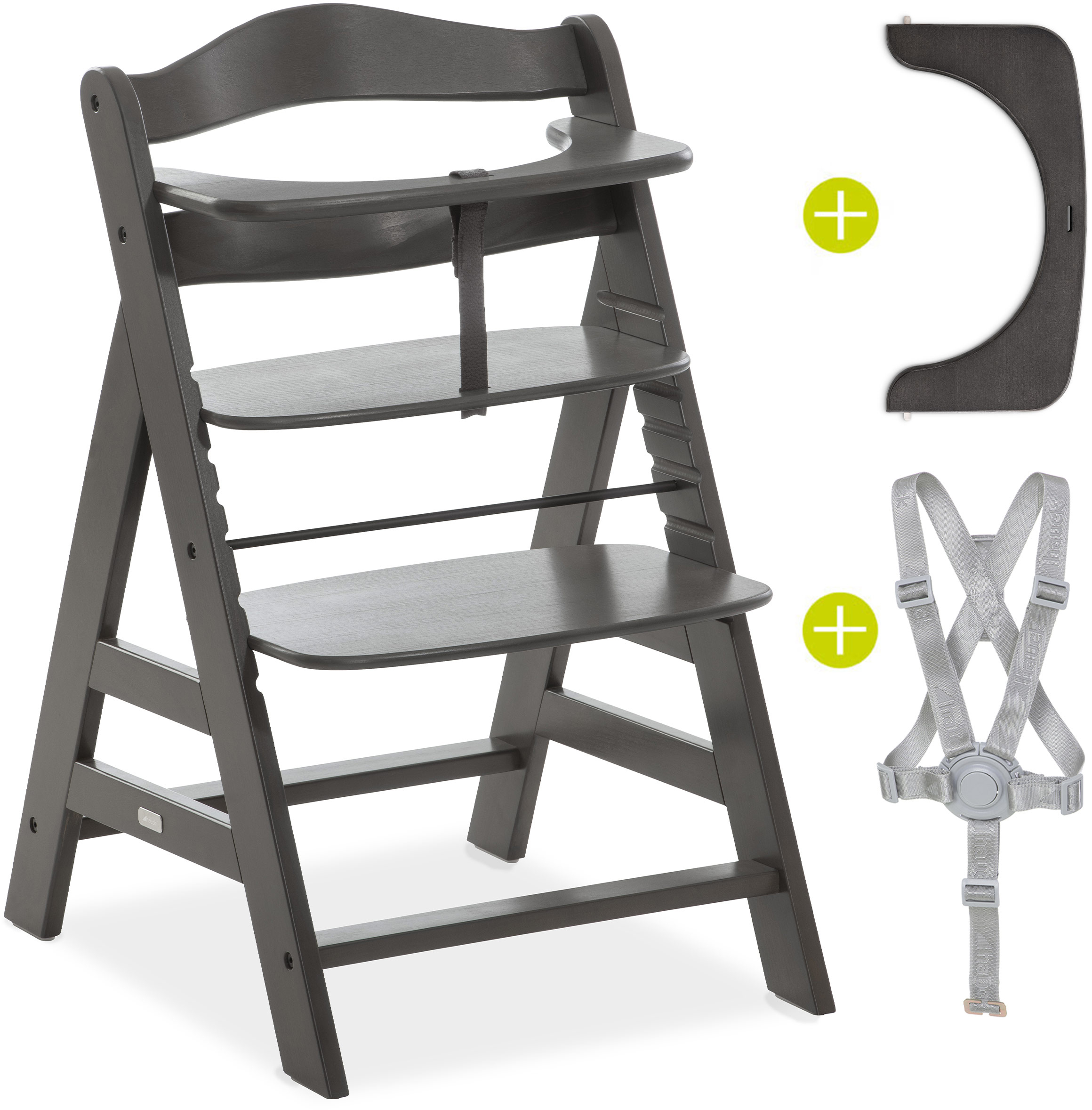 Scaun de masa din lemn Hauck - Alpha Plus Select, charcoal