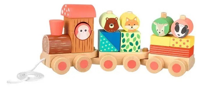 Tren din lemn Orange Tree Toys - Woodland Animals