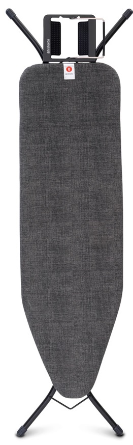 Masă de călcat Brabantia - Denim Black, cu suport pentru fier de călcat, 124 x 38 cm