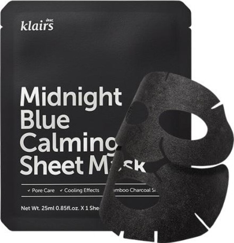 Dear Klairs Midnight Blue Mască de față cu folie, 25 ml