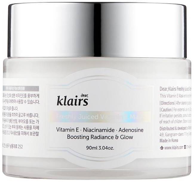 Dear Klairs Mască de noapte Freshly Juiced Vitamin E, 90 ml