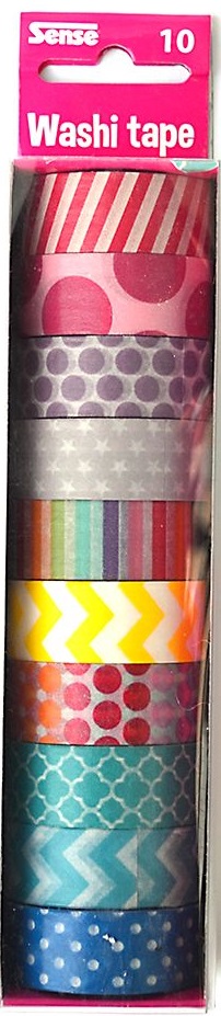 Banda adeziva decorativa Sense - Washi Tape, 10 buc. sortiment