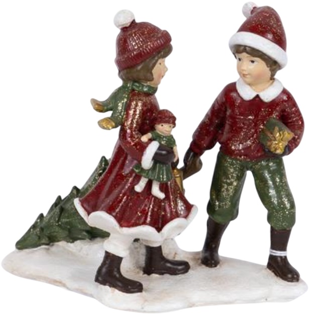 Decorare Eurolamp - Copii în haine roșii, 12 cm