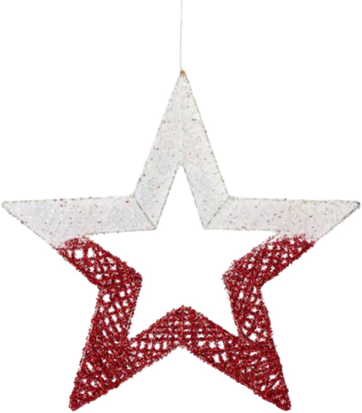 Decorare Eurolamp - Stea, 45 cm, alb-roșie