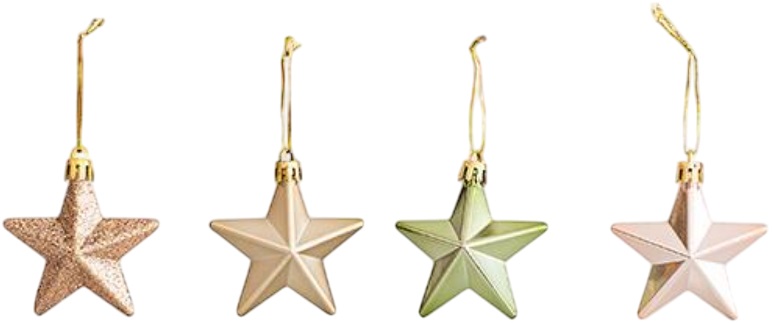 Decorare Eurolamp - Stea, 6,5 cm, 12 bucăți, multicoloră