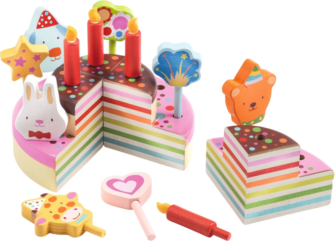 Decoratiuni de aniversare Djeco - Tort colorat