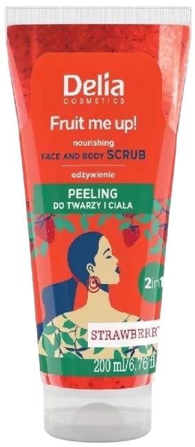 Delia Fruit Me Up! Scrub pentru față și corp, căpșuni, 200 ml