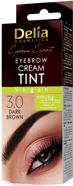 Delia Vopsea cremă pentru sprâncene cu argan, 3.0 maro închis, 15 ml