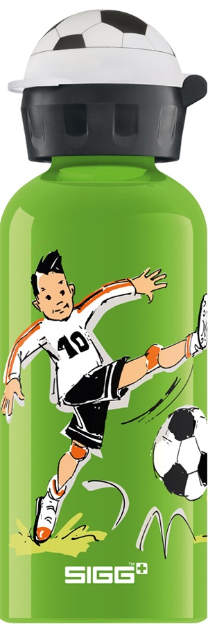 Sticluță pentru copii Sigg KBT - Tabără de fotbal, verde, 0,4 L