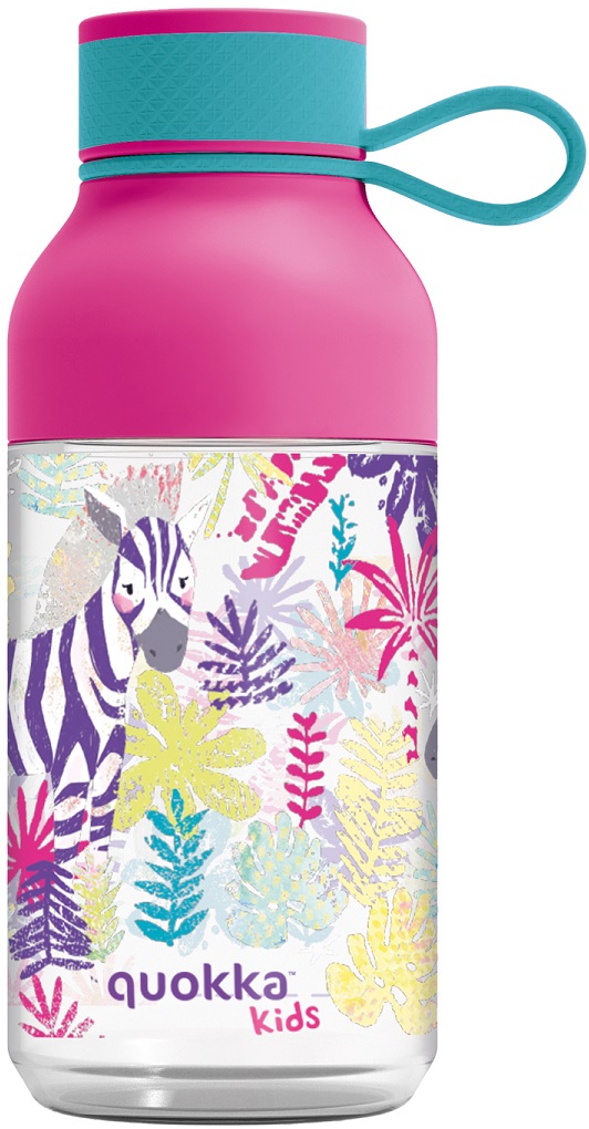 Sticlă de apă pentru copii Quokka Kids - Ice, Zebras, 430 ml