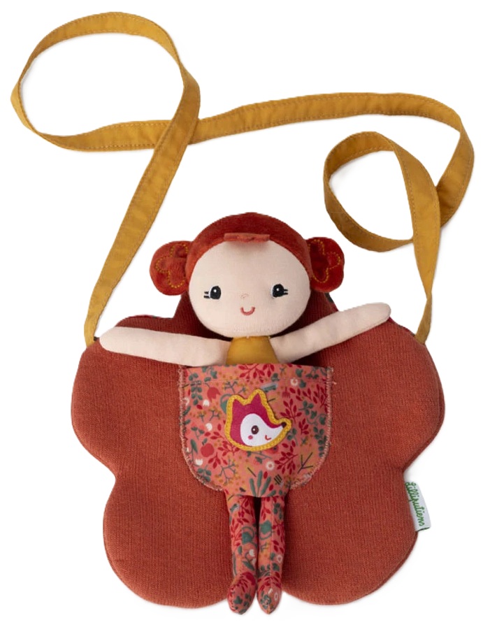 Geantă pentru copii cu păpușă Lilliputiens - Adèle, rosie