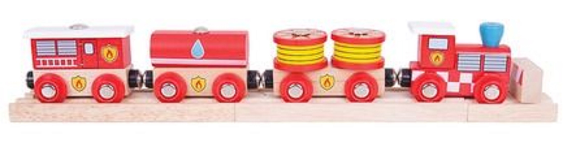 Jucarie din lemn pentru copii Bigjigs - Trenulet Echipa de salvare
