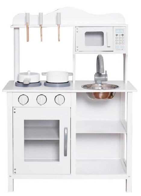 Bucătărie din lemn pentru copii Ginger Home - Cu accesorii, albă
