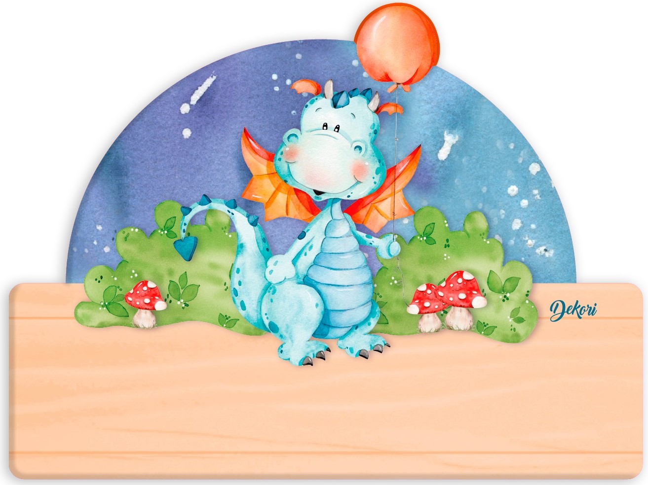Tabel din lemn  Haba - Dragon, nume cu litere bulgare