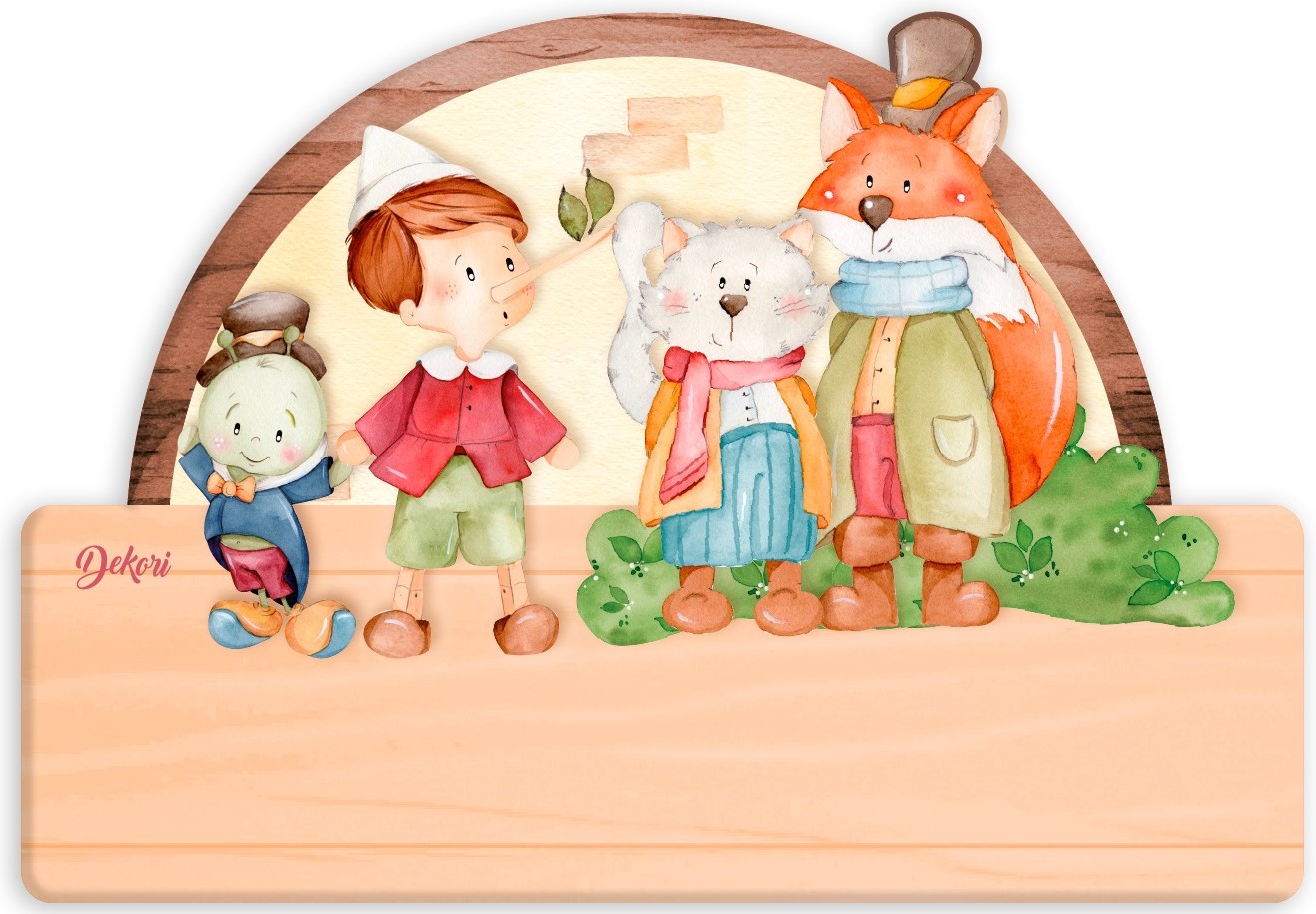 Tabel din lemn  Haba - Pinocchio, nume cu litere bulgare