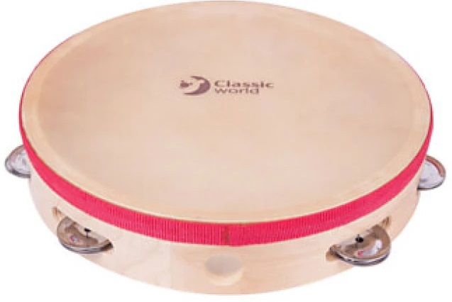 Tamburină din lemn pentru copii Classic World - 25 cm