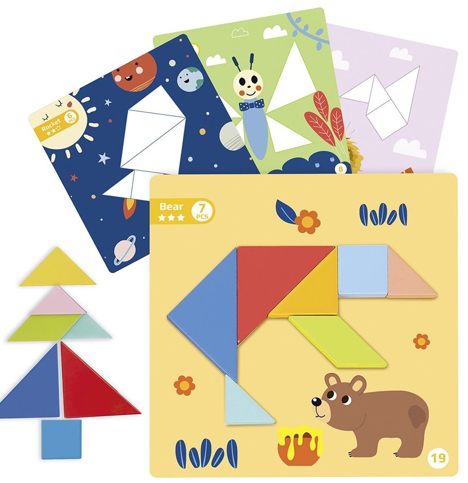 Joc creativ Tooky Toy - Tangram magnetic