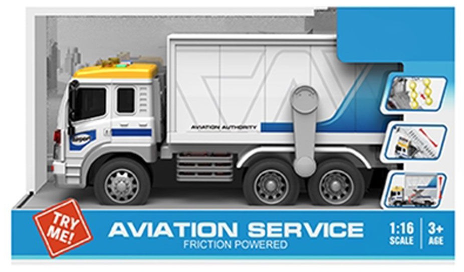 Jucărie pentru copii Felyx Toys - City Service, camion cu platformă de ridicare și sunet și lumină, 1:16