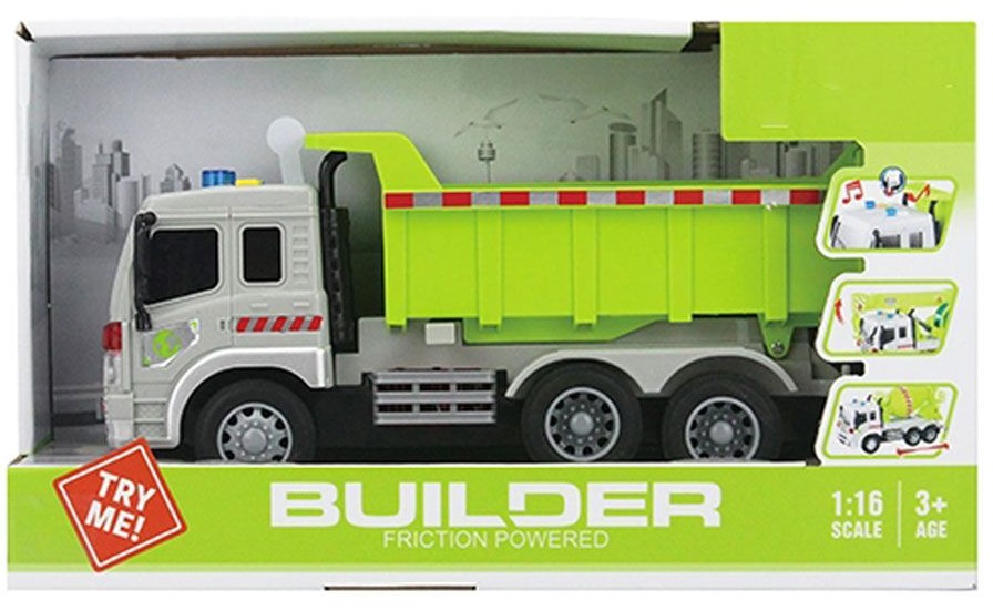 Jucărie pentru copii Felyx Toys - City Service, basculantă cu sunet și lumină, 1:16