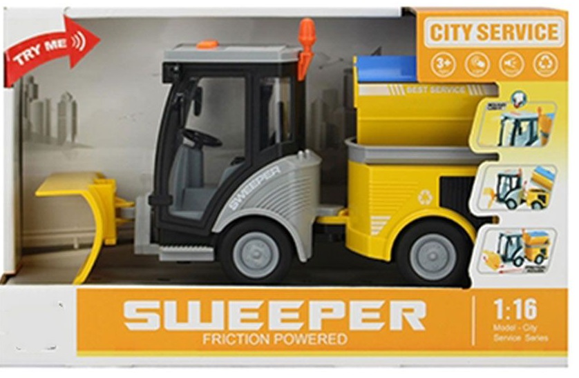 Jucărie pentru copii Felyx Toys - City Service, freză de zăpadă cu sunet și lumină, 1:16