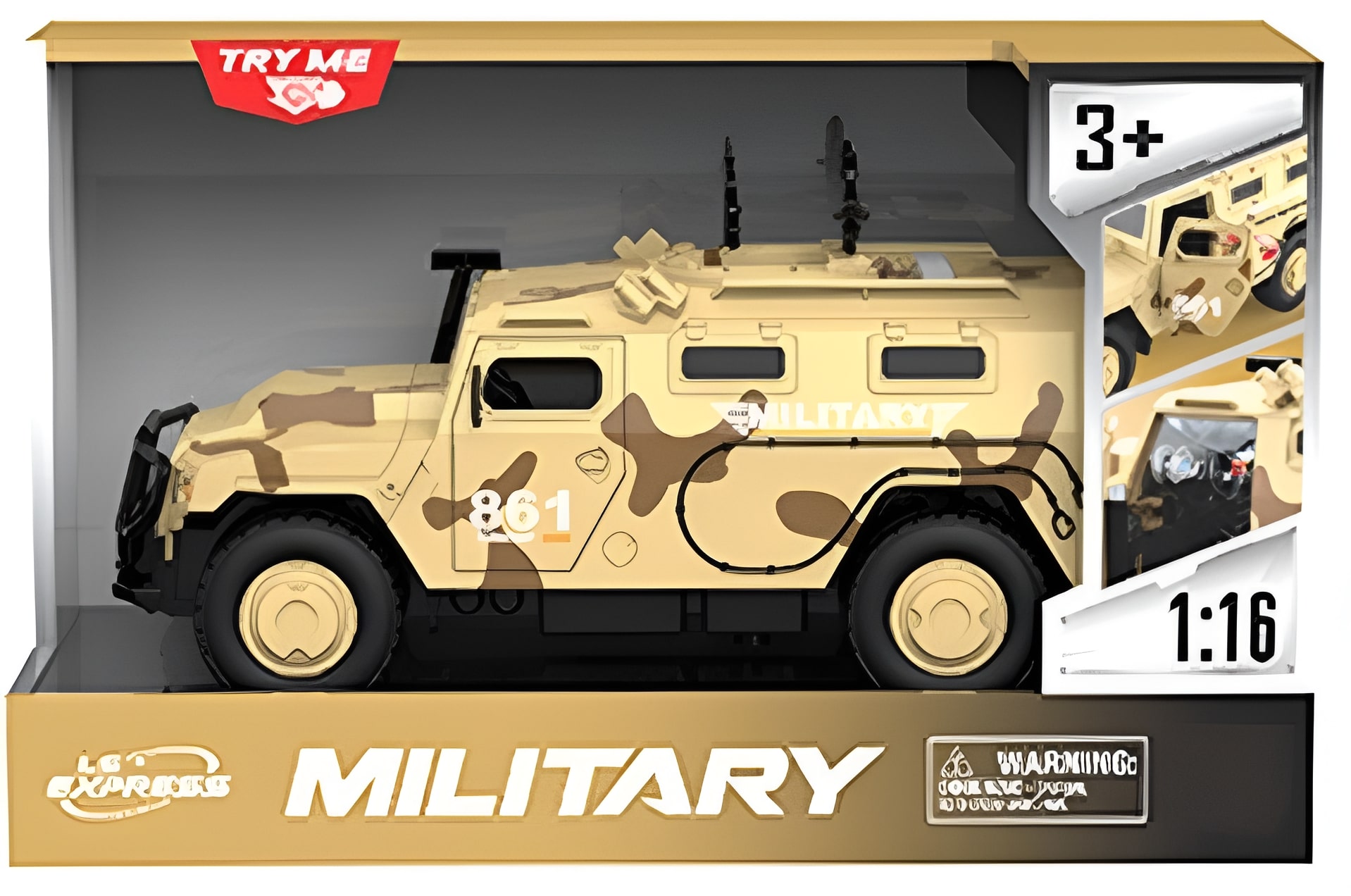 Jucărie pentru copii Felyx Toys -Jeep, Military Light Striker, cu sunet și lumină, 1:16