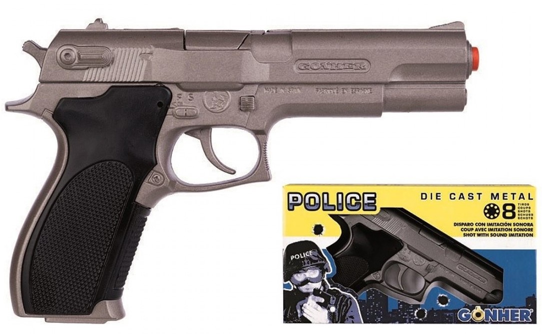 Jucărie pentru copii Gonher - Pistol de polițist cu capse și sunet