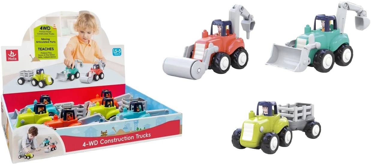 Jucărie pentru copii Hola Toys – Cărucior de construcții, sortiment