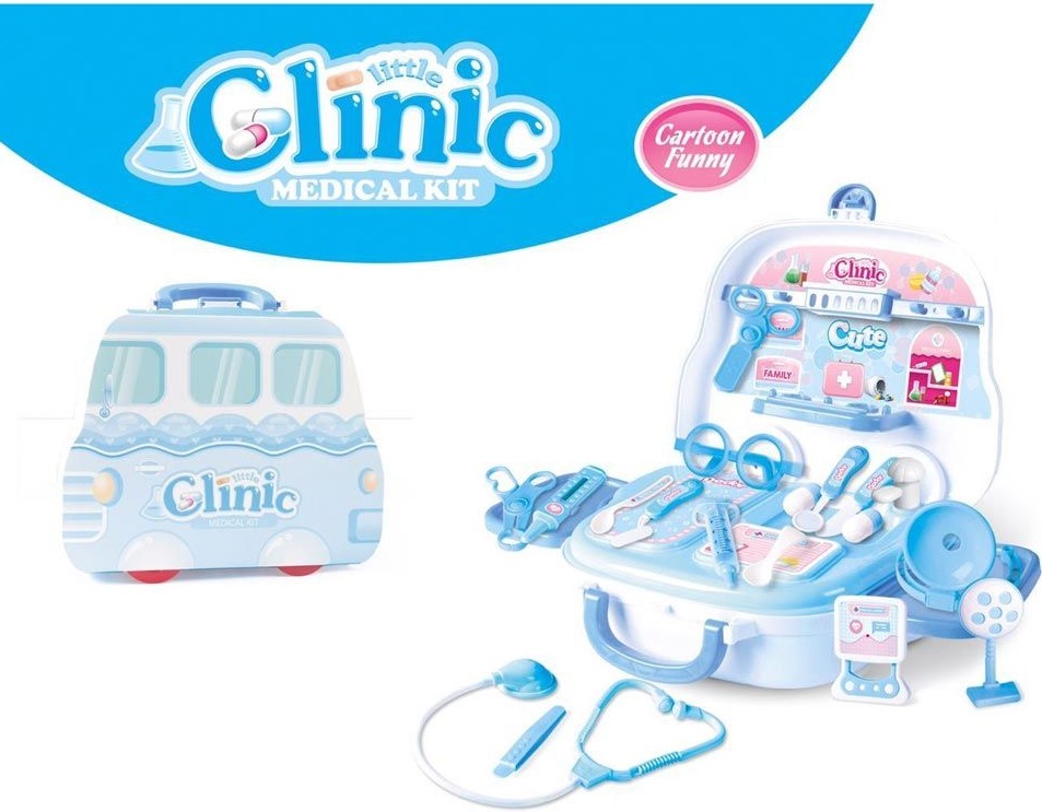 Jucarie pentru copii Little Clinic - Doctor in valiza, albastru
