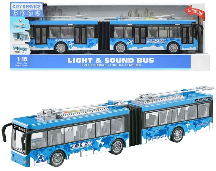Jucarie pentru copii Ocie City Service - Troleibuz, 1:16, albastru