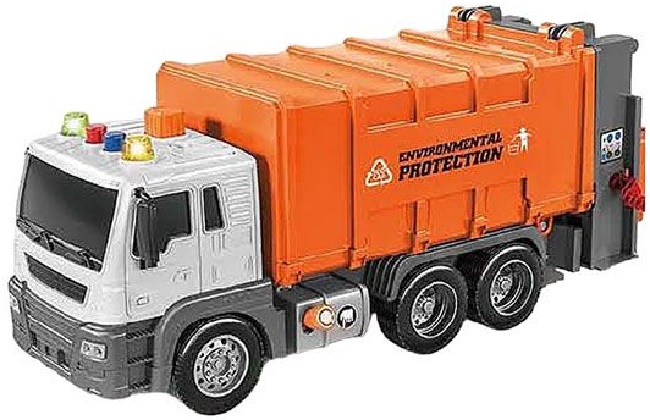 Jucărie pentru copii Raya Toys - Camion de gunoi Camion Mașină cu muzică și lumini, 1:16