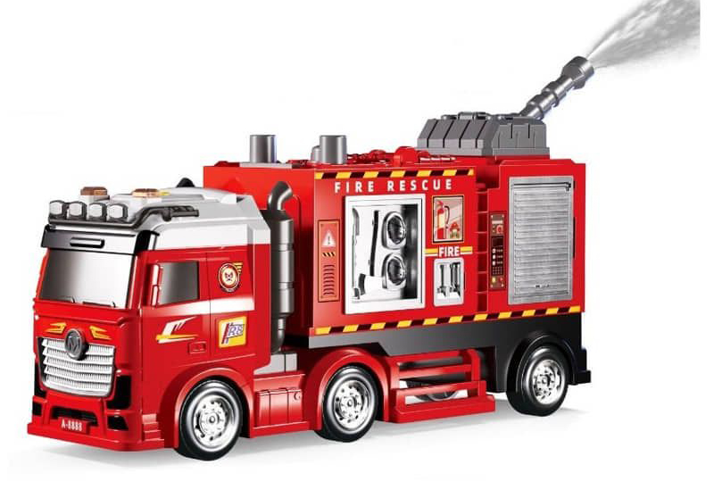 Jucărie pentru copii Raya Toys - Mașină de pompieri, cu apă, lumini și sunete