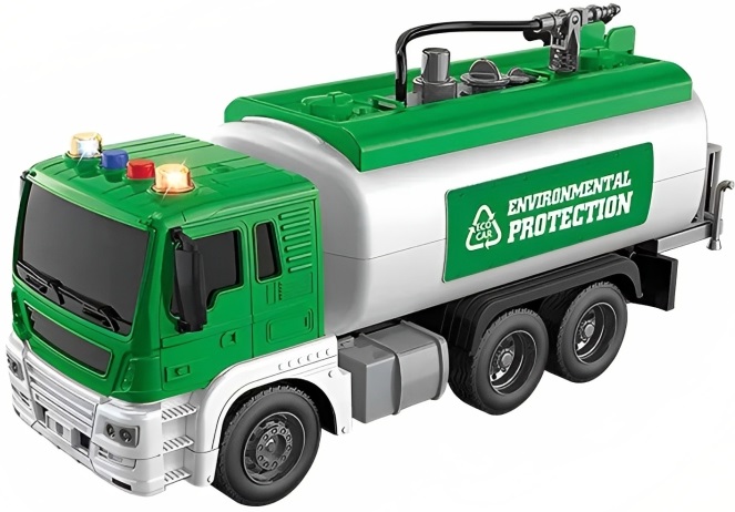Jucărie pentru copii Raya Toys Truck Car - Purtător de apă, 1:16, cu efecte speciale, verde