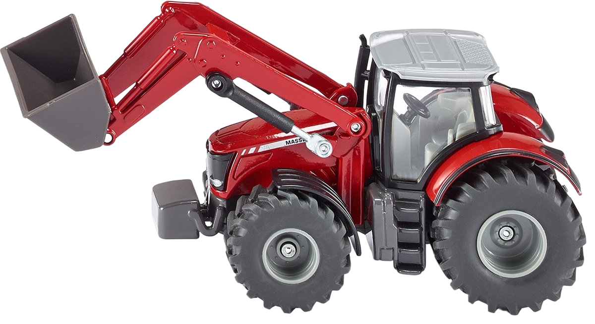Toy Siku - Tractor Massey Ferguson cu încărcător frontal, 1:50
