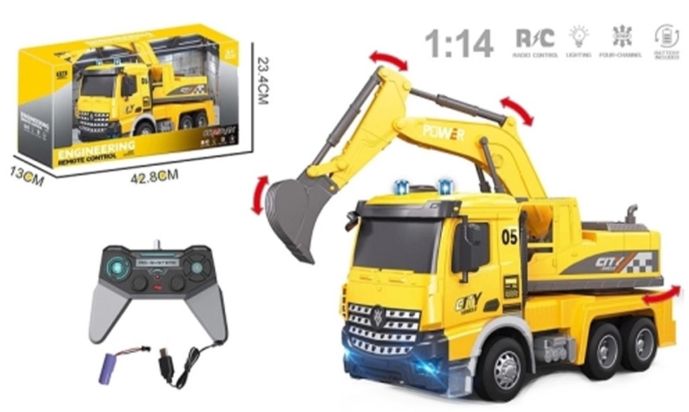 Jucărie pentru copii  Sonne - Tobikuma, camion cu încărcător și telecomandă