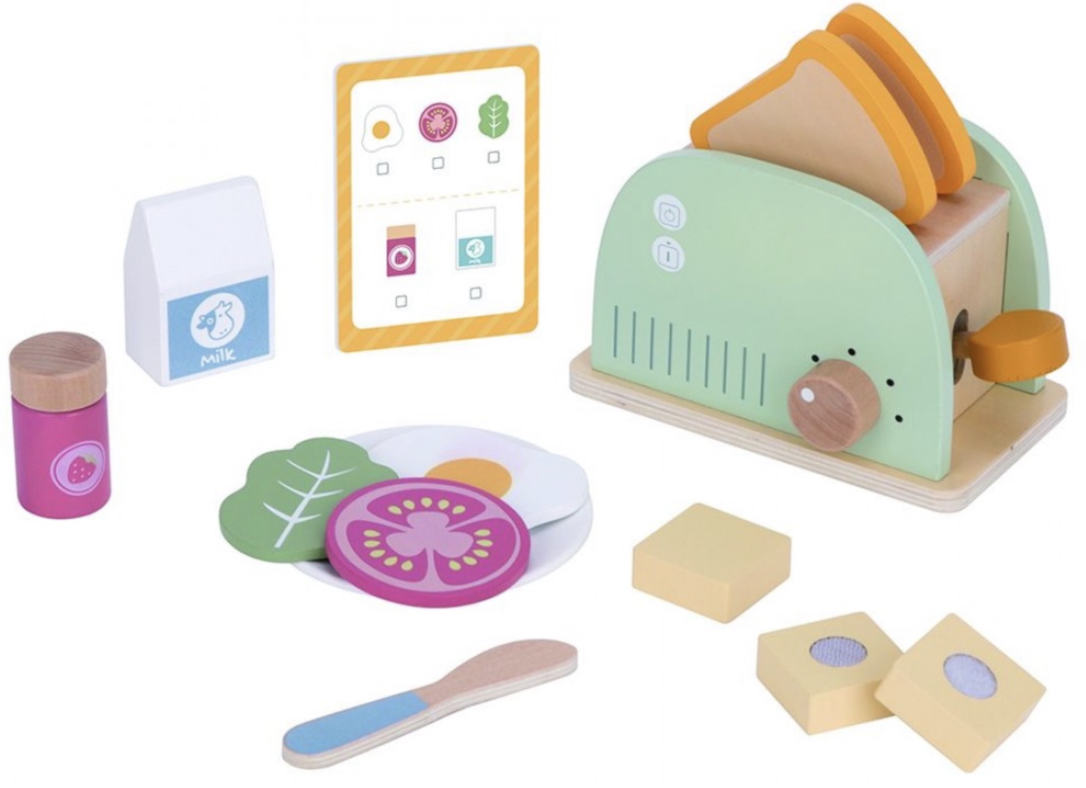 Jucărie pentru copii  Tooky Toy - Pâine de pâine cu accesorii pentru micul dejun