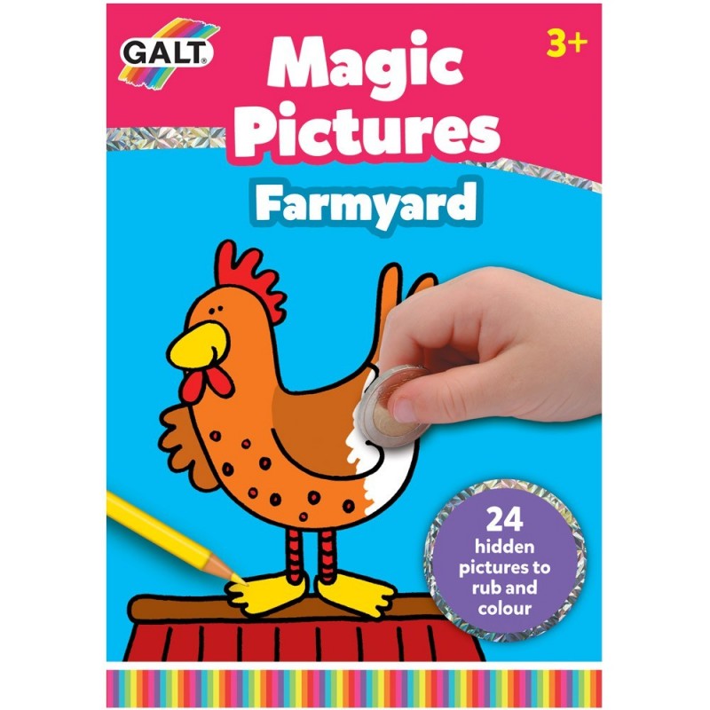 Carte pentru copii "sterge si coloreaza" Galt - Curte la sat