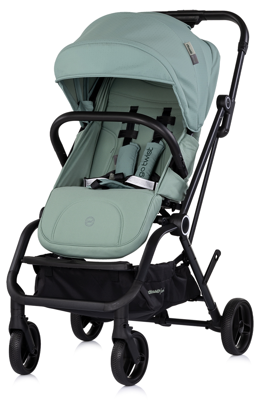 Cărucior pentru copii Chipolino - Go Twist, cu 360°, matcha