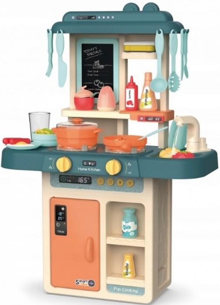 Bucătărie pentru copii Raya Toys -  Cu apă, albastru
