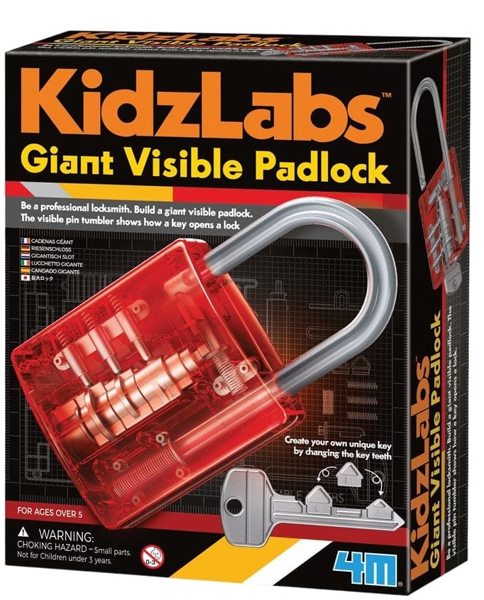 Jucărie de construcție  4M Kidz Labs - Un lacăt transparent gigant