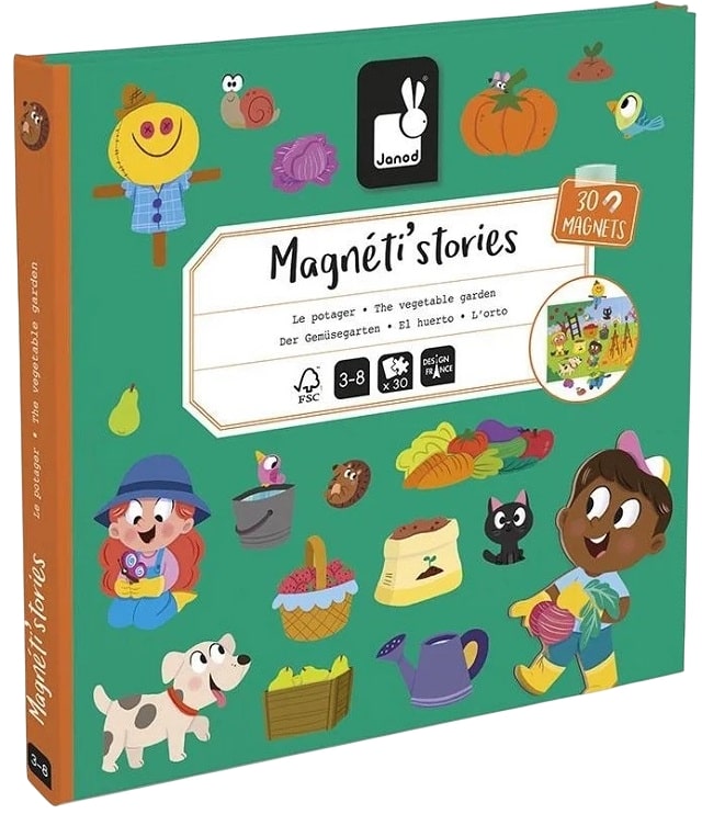 Carte magnetică pentru copii Janod - Grădină de legume