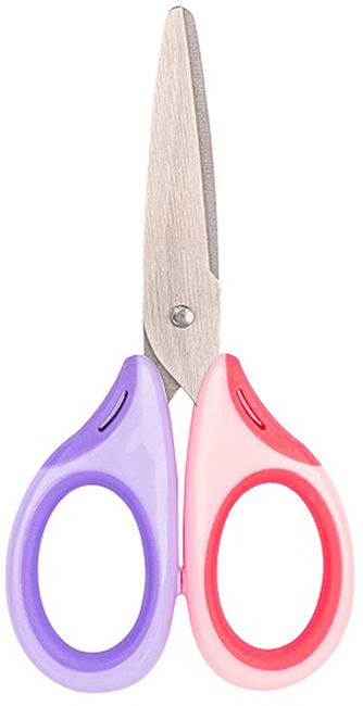 Foarfece pentru copii Deli Comico - E6068, 13,5 cm, manere colorate, roz