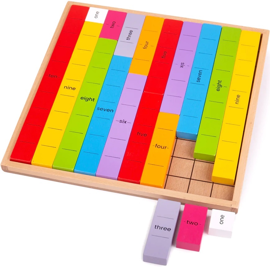 Joc educativ pentru copii Bigjigs - Placi de culoare din lemn cu numere