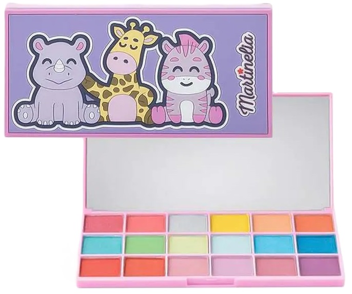 Paleta de fard de pleoape pentru copii Martinelia My Best Friends - 18 culori