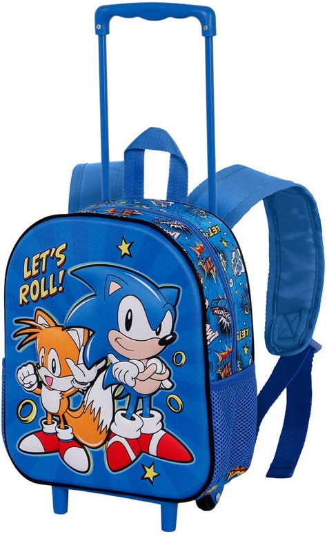 Ghiozdan pentru gradiniță cu roți Karactermania Sonic - Let's Roll, 3D