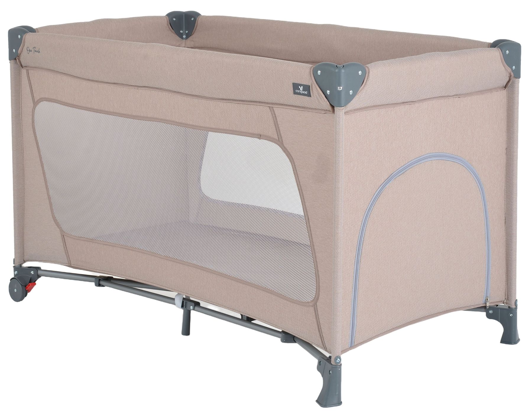 Patut pliabil pentru copii Cangaroo - One touch, bej