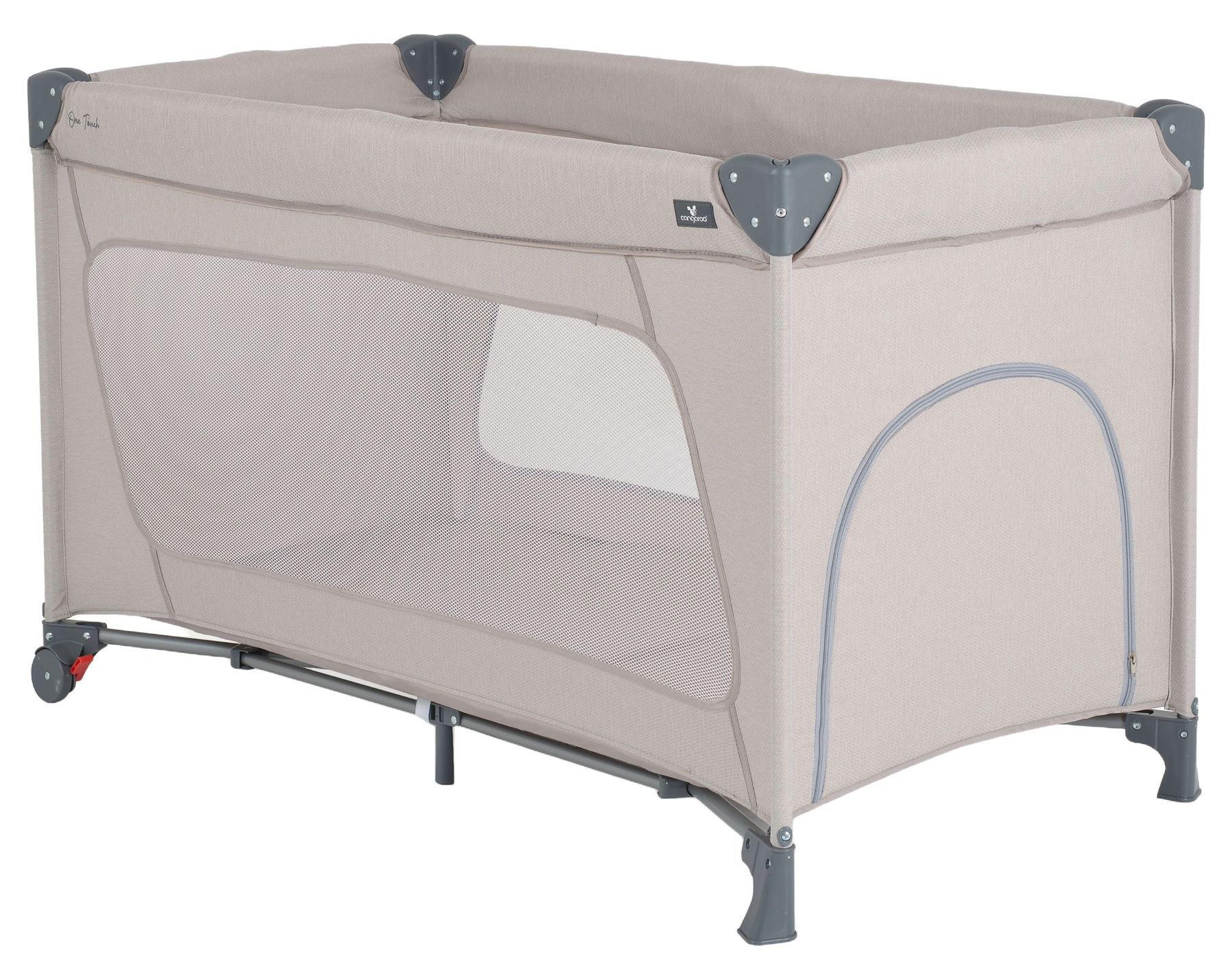 Patut pliabil pentru copii Cangaroo - One touch, gri deschis