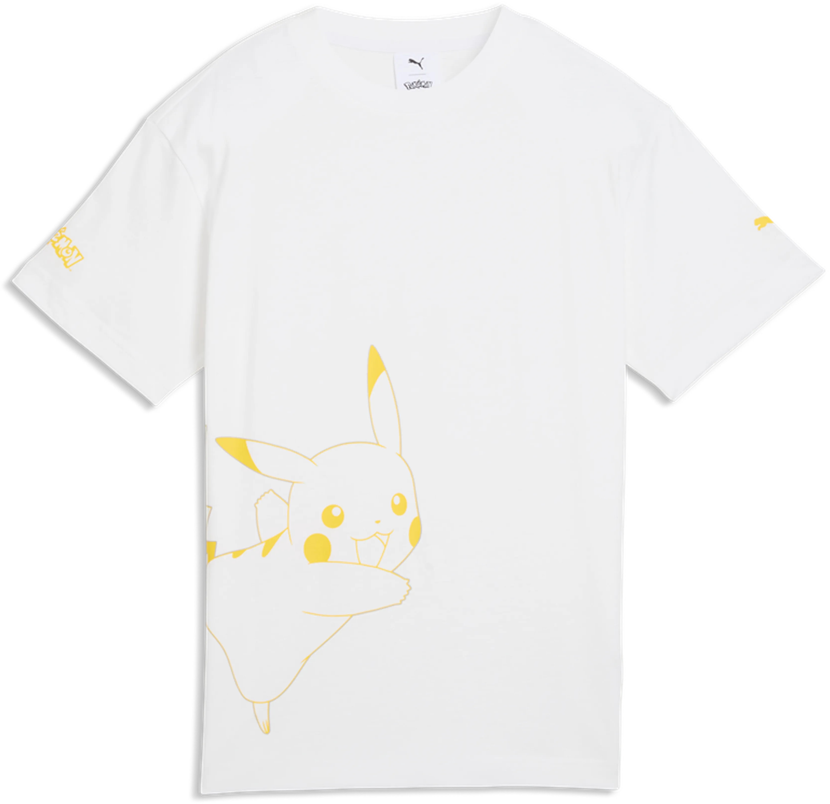 Tricou pentru copii Puma - Pokemon Pikachu, mărimea 128 cm, alb